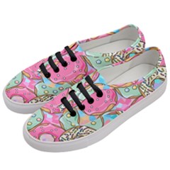 Donut Pattern Texture Colorful Sweet Women s Classic Low Top Sneakers by Grandong