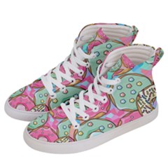 Donut Pattern Texture Colorful Sweet Men s Hi-top Skate Sneakers by Grandong
