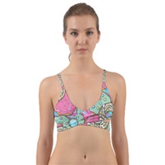 Donut Pattern Texture Colorful Sweet Wrap Around Bikini Top by Grandong