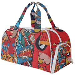 Comic Cartoon Pattern Burner Gym Duffel Bag by pakminggu