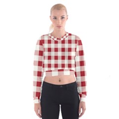Gingham - 4096x4096px - 300dpi14 Cropped Sweatshirt by EvgeniaEsenina