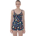 New Year Christmas Winter Pattern Tie Front Two Piece Tankini View1