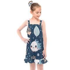Fish Pattern Kids  Overall Dress by Valentinaart
