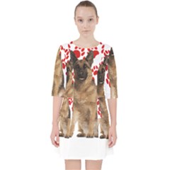 Belgian Malinois Gift T- Shirt Cool Belgian Malinois Valentine Heart Paw Belgian Malinois Dog Lover Yoga Reflexion Pose T- Shirtyoga Reflexion Pose T- Shirt Quarter Sleeve Pocket Dress by hizuto