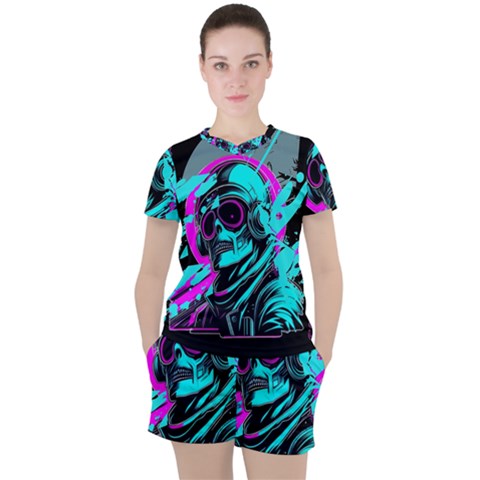 Aesthetic Art  Women s T-shirt And Shorts Set by Internationalstore