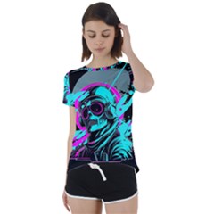 Aesthetic Art  Short Sleeve Open Back T-shirt by Internationalstore