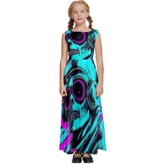 Aesthetic Art  Kids  Satin Sleeveless Maxi Dress by Internationalstore