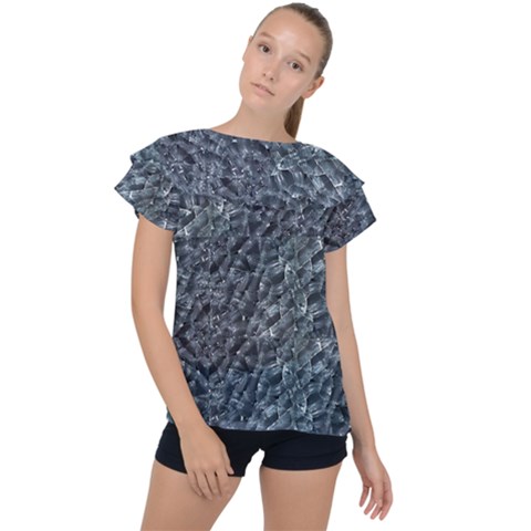 Ceramics Broken  Ruffle Collar Chiffon Blouse by Internationalstore