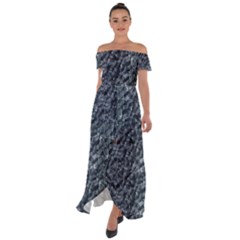 Ceramics Broken  Off Shoulder Open Front Chiffon Dress by Internationalstore