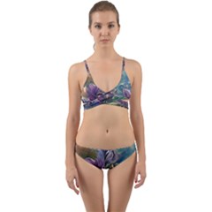 Abstract Blossoms  Wrap Around Bikini Set by Internationalstore