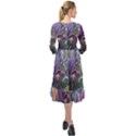 Abstract Blossoms  Ruffle End Midi Chiffon Dress View2