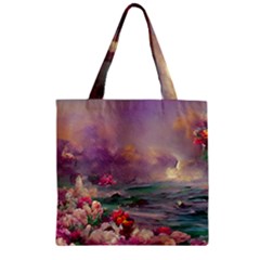 Abstract Flowers  Zipper Grocery Tote Bag by Internationalstore