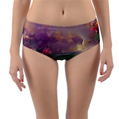 Abstract Flowers  Reversible Mid-waist Bikini Bottoms by Internationalstore