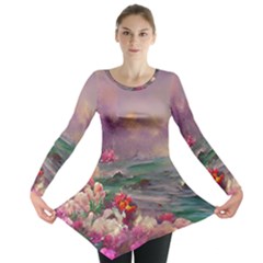 Abstract Flowers  Long Sleeve Tunic  by Internationalstore