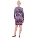 Abstract Flowers  Button Long Sleeve Dress View2