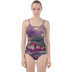 Abstract Flowers  Cut Out Top Tankini Set by Internationalstore