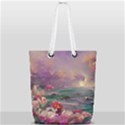 Abstract Flowers  Full Print Rope Handle Tote (Small) View1