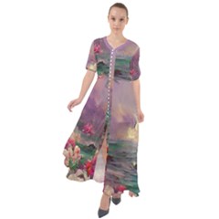 Abstract Flowers  Waist Tie Boho Maxi Dress by Internationalstore