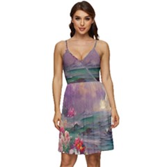 Abstract Flowers  V-neck Pocket Summer Dress  by Internationalstore