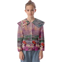 Abstract Flowers  Kids  Peter Pan Collar Blouse by Internationalstore