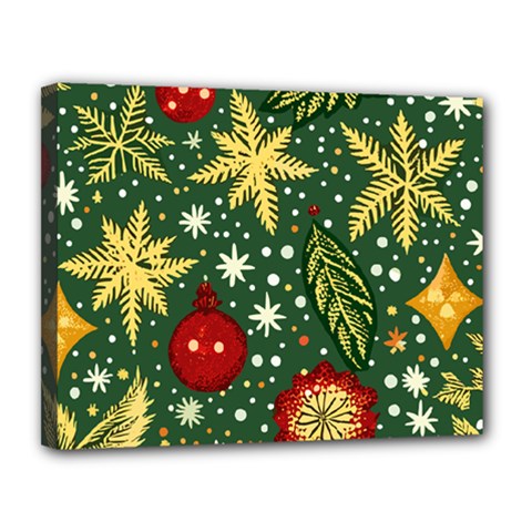 Christmas Pattern Canvas 14  X 11  (stretched) by Valentinaart