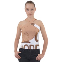 Capybara Art T- Shirt Cute Sad Capybara - Nope T- Shirt Yoga Reflexion Pose T- Shirtyoga Reflexion Pose T- Shirt Cross Neck Velour Top by hizuto
