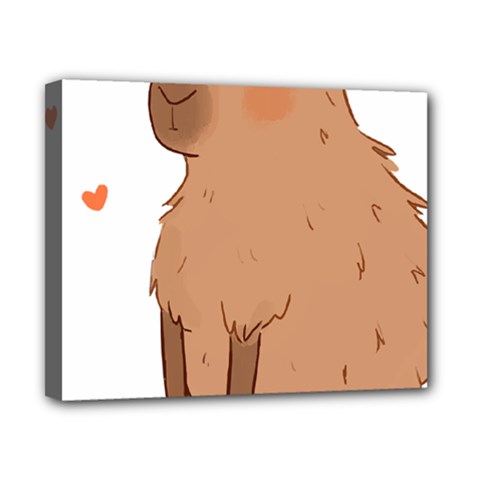 Capybara T- Shirt Cute Capybara Illustration T- Shirt (3) Yoga Reflexion Pose T- Shirtyoga Reflexion Pose T- Shirt Canvas 10  X 8  (stretched) by hizuto