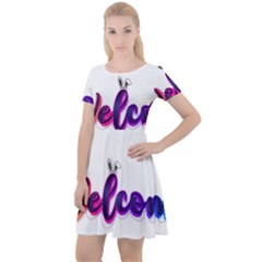 Arts Cap Sleeve Velour Dress  by Internationalstore