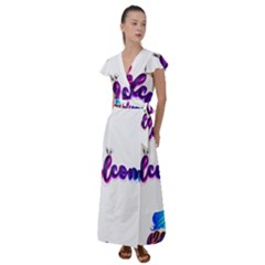 Arts Flutter Sleeve Maxi Dress by Internationalstore