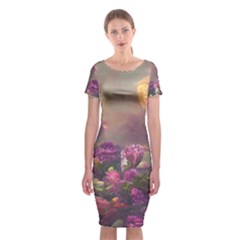 Floral Blossoms  Classic Short Sleeve Midi Dress by Internationalstore
