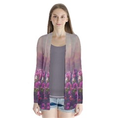 Floral Blossoms  Drape Collar Cardigan by Internationalstore