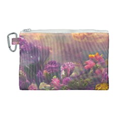 Floral Blossoms  Canvas Cosmetic Bag (large) by Internationalstore