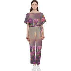 Floral Blossoms  Batwing Lightweight Chiffon Jumpsuit by Internationalstore