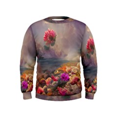 Floral Blossoms  Kids  Sweatshirt by Internationalstore