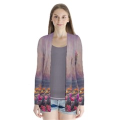 Floral Blossoms  Drape Collar Cardigan by Internationalstore