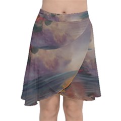 Floral Blossoms  Chiffon Wrap Front Skirt by Internationalstore