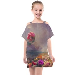 Floral Blossoms  Kids  One Piece Chiffon Dress by Internationalstore