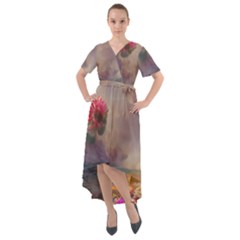 Floral Blossoms  Front Wrap High Low Dress by Internationalstore