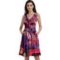 Fantasy  Sleeveless V-Neck Skater Dress with Pockets View1