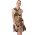Fox Pattern Sleeveless Shirt Dress View1