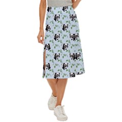 Animal Panda Bamboo Seamless Pattern Midi Panel Skirt by Pakjumat