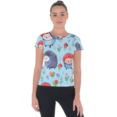 Hedgehogs Animal Short Sleeve Sports Top  by Pakjumat