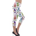 Gnomes Seamless Fantasy Pattern Lightweight Velour Capri Leggings  View4