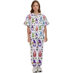 Gnomes Seamless Fantasy Pattern Kids  T-shirt And Pants Sports Set by Pakjumat