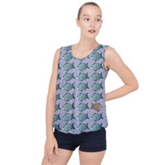 Fishes Pattern Background Theme Bubble Hem Chiffon Tank Top by Pakjumat