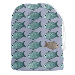 Fishes Pattern Background Theme Drawstring Pouch (3xl) by Pakjumat