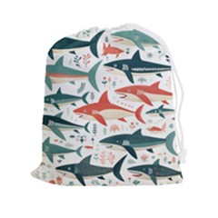 Fish Shark Animal Pattern Drawstring Pouch (2xl) by Pakjumat