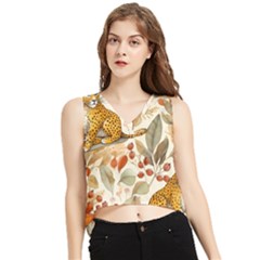 Fur Big Cat Spots Zoo Fast Hunter V-neck Cropped Tank Top by Pakjumat