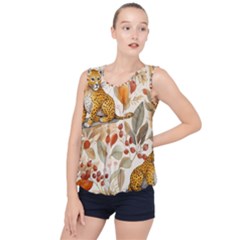 Fur Big Cat Spots Zoo Fast Hunter Bubble Hem Chiffon Tank Top by Pakjumat
