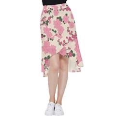 Floral Vintage Flowers Frill Hi Low Chiffon Skirt by Dutashop
